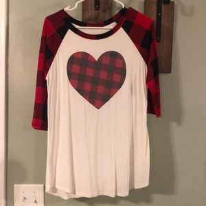 Small flannel heart top